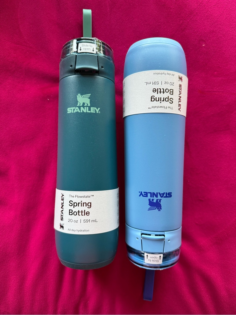 TWO STANLEY FLOWSTATE SPRING BOTTLES